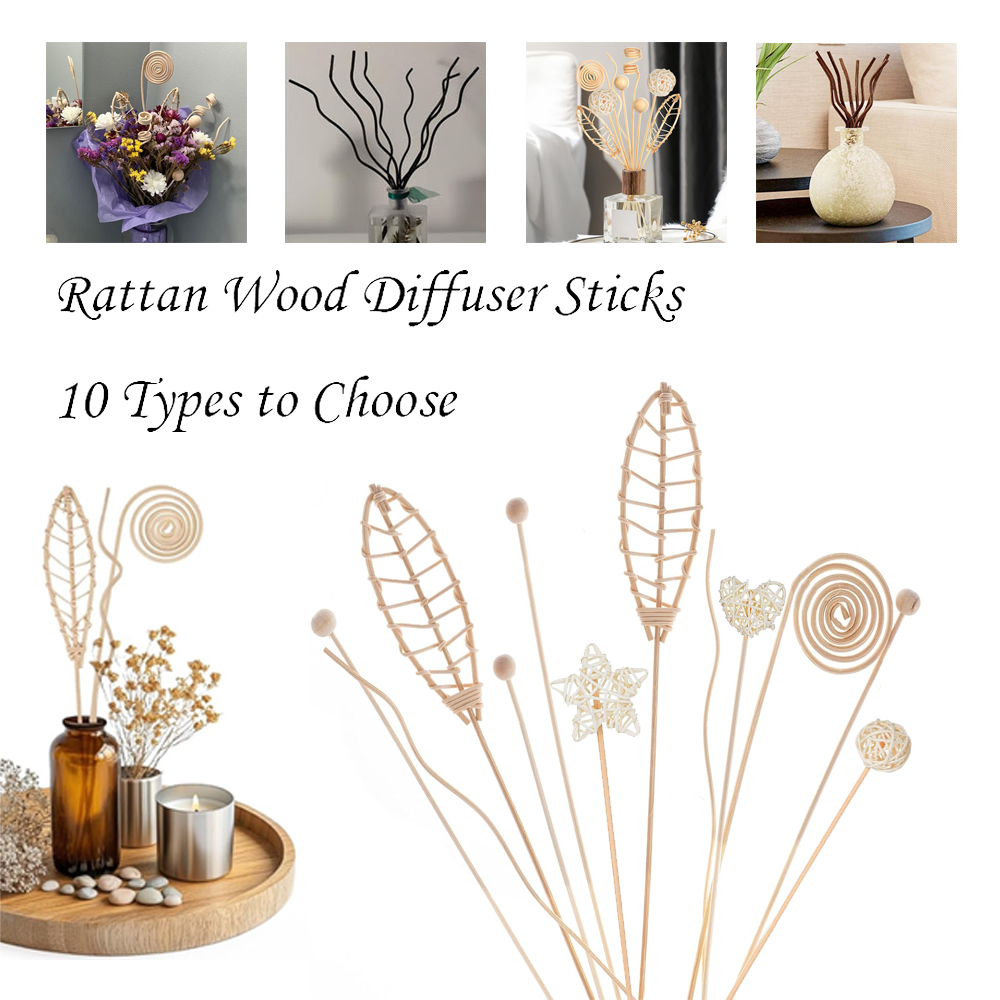 Home Fragrance Diffuser Refills - 5/15 pçs longo ondulado rattan reed
