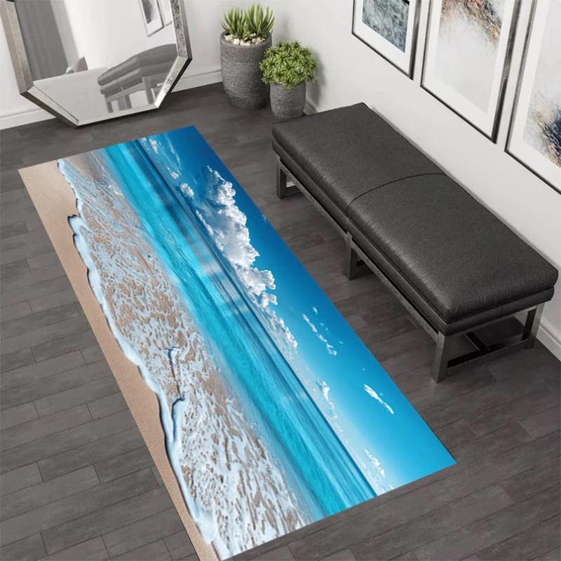 Home Fragrance Ocean Breeze - Tapete gradiente oceano-céu 3d, onda de