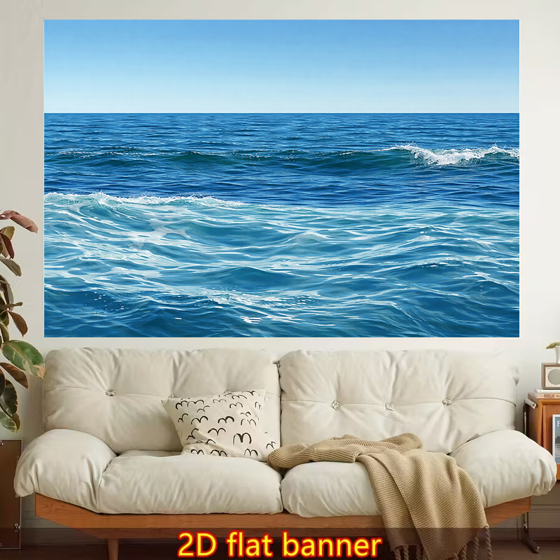 Home Fragrance Ocean Breeze - Tapeçaria de Parede Onda Azul Oceânica,